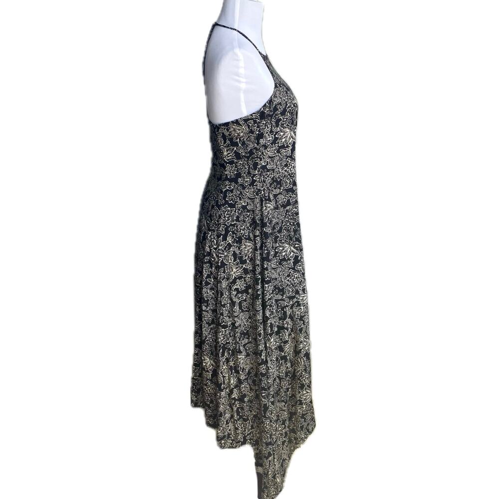 ABERCROMBIE & FITCH Y2K Floral Print High Neck Racerback Midi Dress SZ XS Boho - Picture 2 of 9